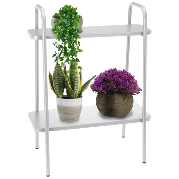 Pro Garden Plantenrek/plantentafel - wit - metaal - 50 x 26 x 66 cm - binnen en buiten - Plantenrekjes