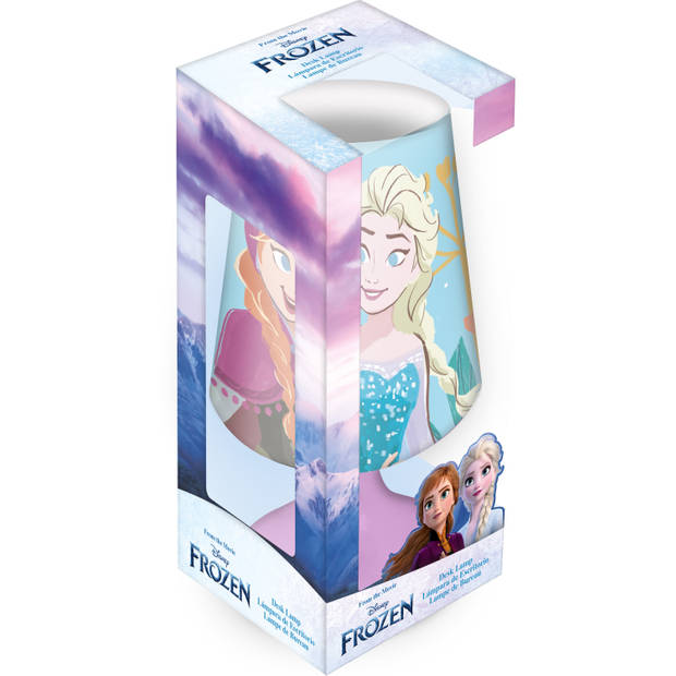 Disney Frozen tafellamp/bureaulamp/nachtlamp voor kinderen - lila - kunststof - 18 x 9 cm - Nachtlampjes