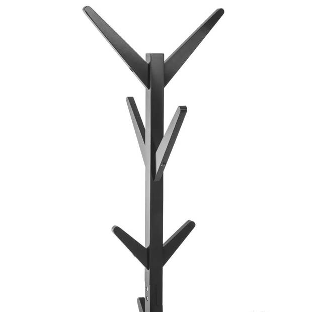 5Five kapstok - zwart - MDF hout - 8 haaks - 62 x 62 x 173 cm - Kapstokken