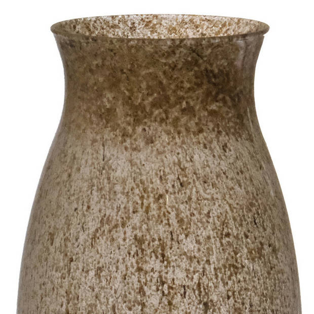 Bloemenvaas Julia - zand/beige graniet - glas - D10 x H20 cm - Vazen