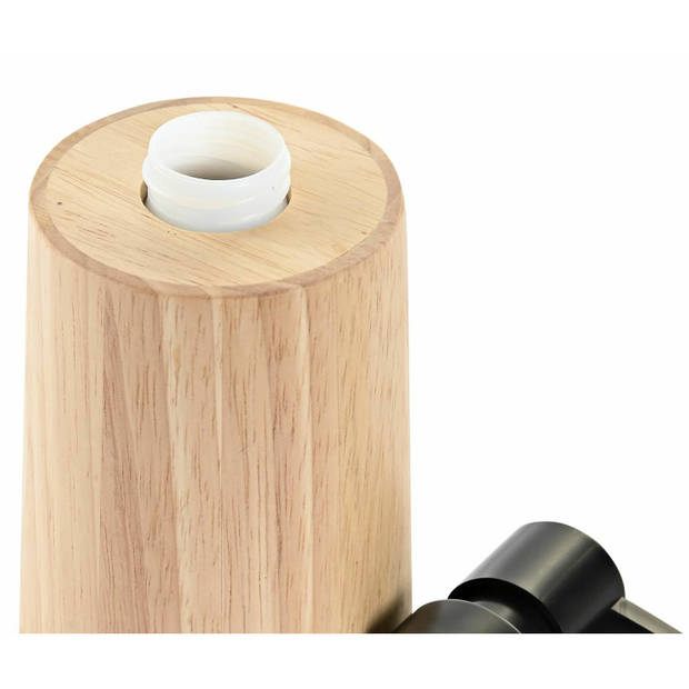 Zeeppompje/dispenser bruin bamboe hout 8 x 16 cm - Zeeppompjes