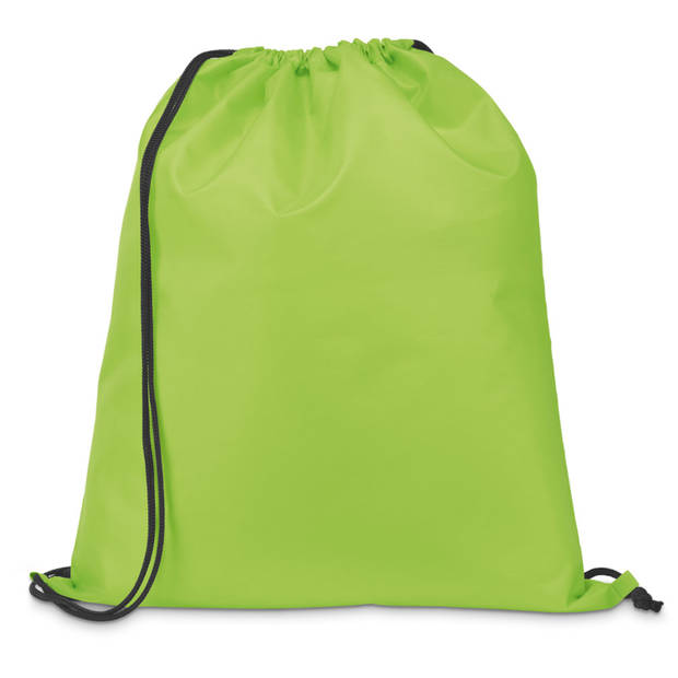 Gymtas/lunchtas/zwemtas met rijgkoord - voor kinderen - lime groen - 35 x 41 cm - Rugzak