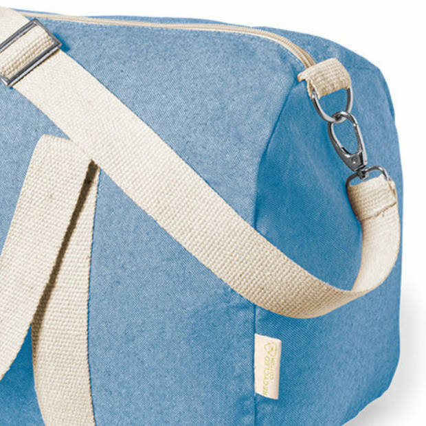 Reistas/weekendtas/sporttas model Nature - 49 x 26 x 24 cm - Retro blauw/naturel - Reistas (volwassen)