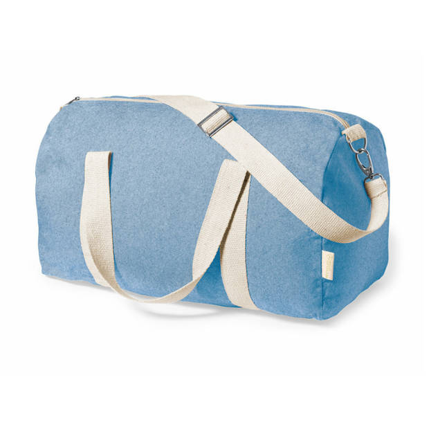 Reistas/weekendtas/sporttas model Nature - 49 x 26 x 24 cm - Retro blauw/naturel - Reistas (volwassen)