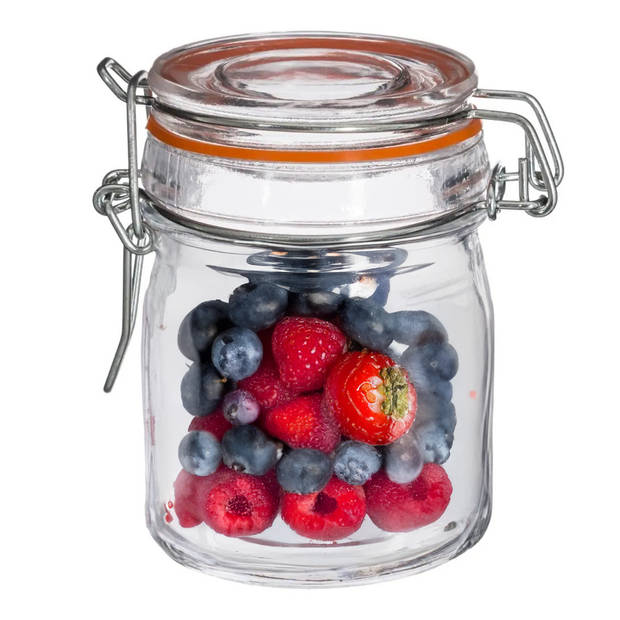 Secret de Gourmet Inmaakpot/voorraadpot - 8x stuks - 150 ml - glas met beugelsluiting - weckpot - Voorraadpot