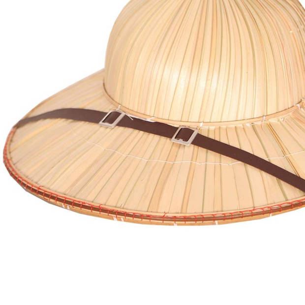 Tropenhelm - safari helmhoed - bamboe - volwassenen - verkleed hoeden - Verkleedhoofddeksels