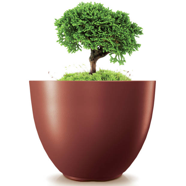 Prosperplast Plantenpot/bloempot Sevilla - buiten/binnen - kunststof - koper - D39 x H30 cm - Plantenpotten