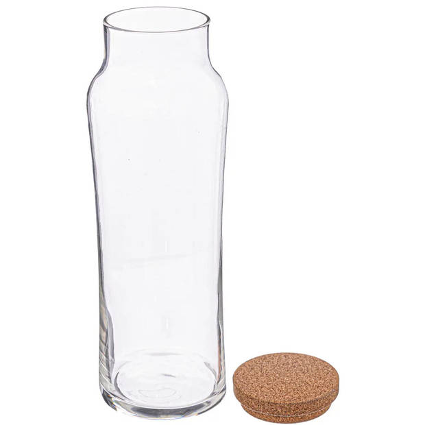 Secret de Gourmet&nbsp;Water Karaf met afsluitdop van kurk - glas - 1 Liter - schenkkan - Karaffen