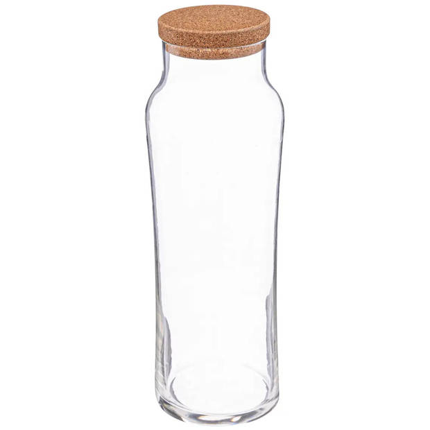 Secret de Gourmet&nbsp;Water Karaf met afsluitdop van kurk - glas - 1 Liter - schenkkan - Karaffen