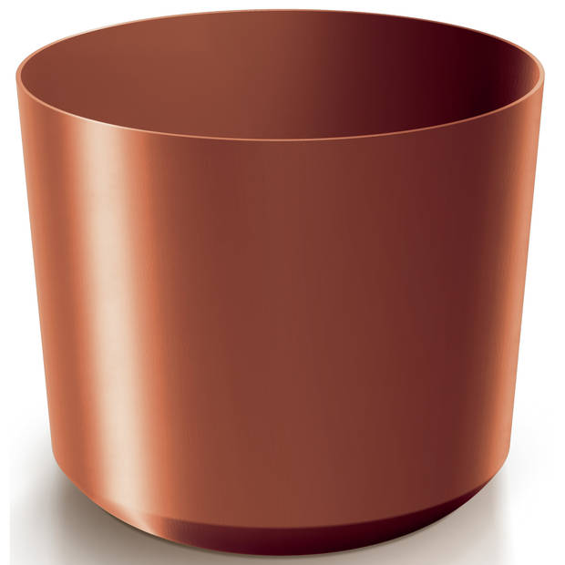 Prosperplast Plantenpot/bloempot Babylon - 2x - kunststof - buiten/binnen - koper - D20 x H20 cm - Plantenpotten