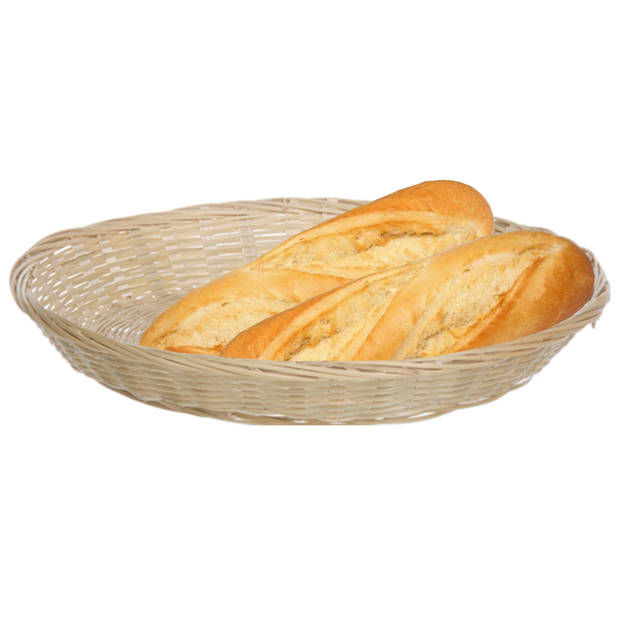 Broodmand rond - bamboe hout - D30 cm - mandje rotan/riet - broodmand