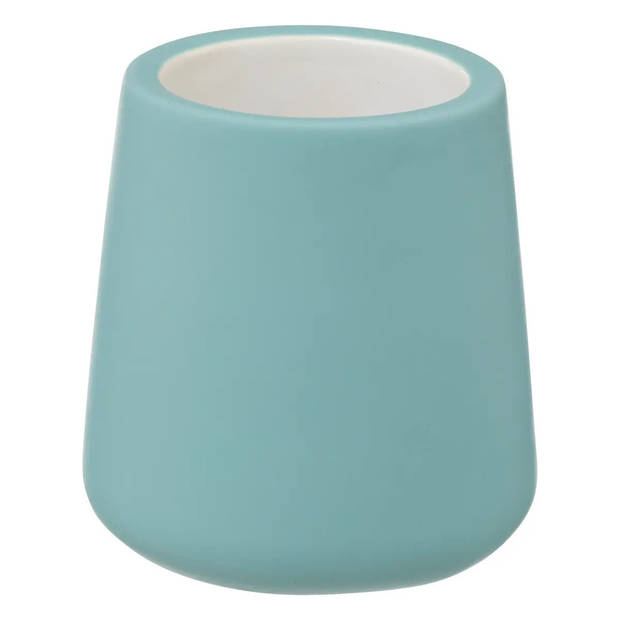 5Five Toilet/wc-borstel in houder - polyresin/metaal - ijsblauw - 40 cm - Toiletborstels