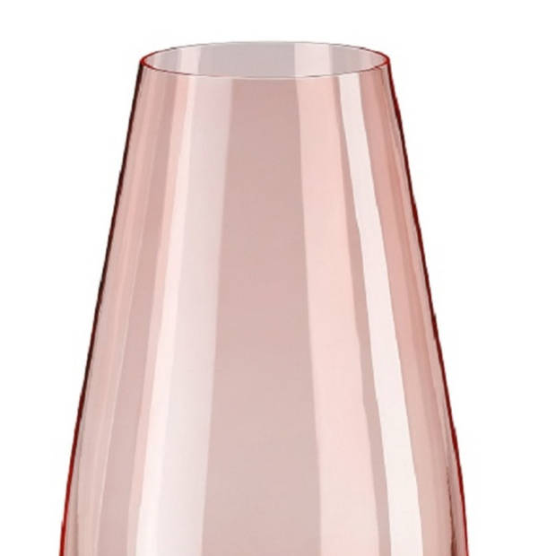 Inge Christmas goods Bloemenvaas New York - transparant roze - glas - H24 cm - Vazen