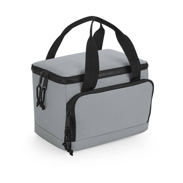 Bagbase koeltasje/lunch tas model Compact - 24 x 17 x 17 cm - 2 vakken - grijs/zwart - klein model - Koeltas