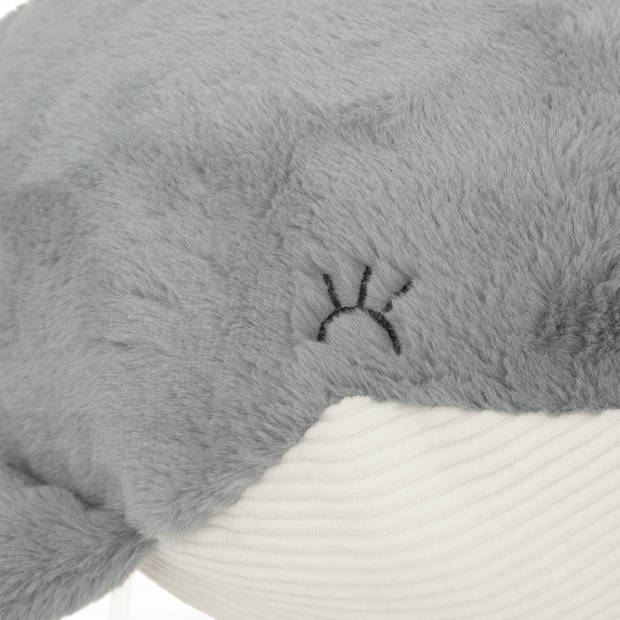 Atmosphera Walvis knuffel van zachte pluche - blauw/grijs/wit - 64 cm - Extra groot - Knuffeldier