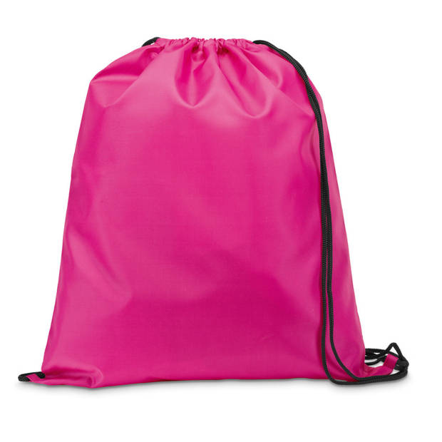 Gymtas/lunchtas/zwemtas met rijgkoord - voor kinderen - fuchsia roze - 35 x 41 cm - Rugzak