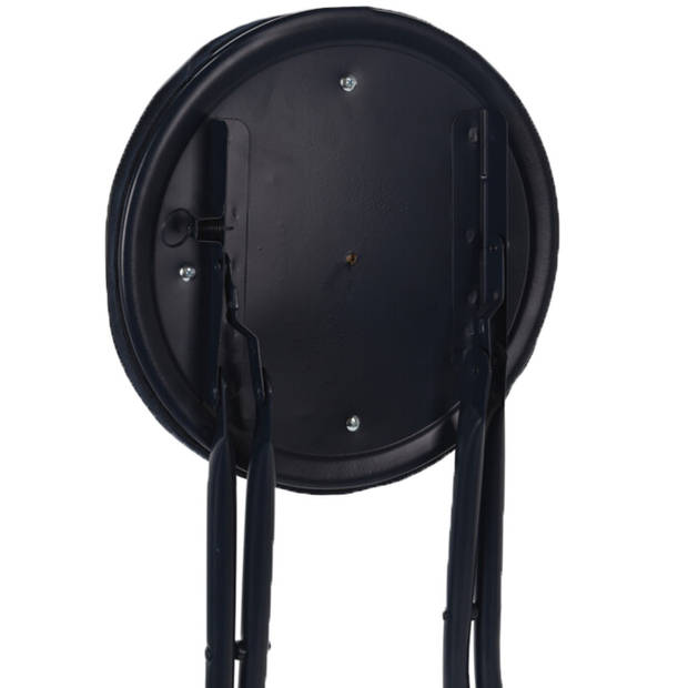 Home & Styling Bijzet krukje/stoel - Opvouwbaar - blauw Ribcord - D33 x H49 cm - Krukjes