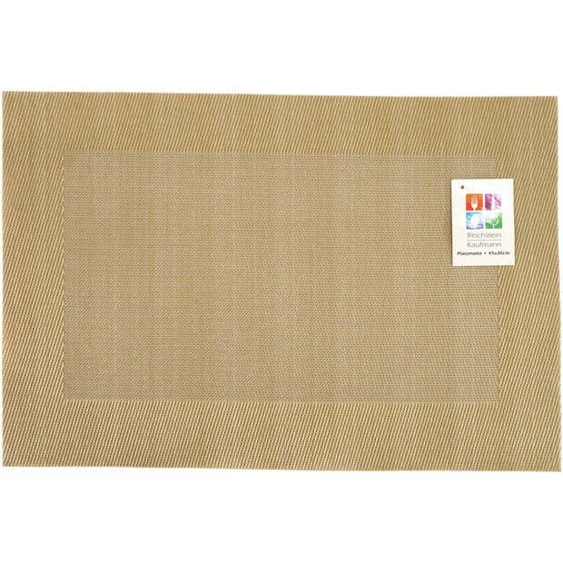 Placemats Hampton - 6x - goud - PVC - 30 x 45 cm - Placemats