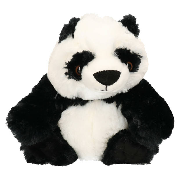 Pluche knuffel panda beer 30 cm met A5-size Happy Birthday wenskaart - Knuffelberen