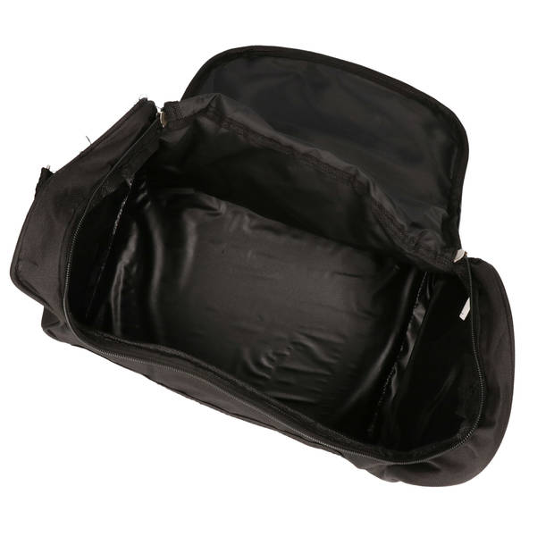 Make-up tas/toilettas XXL - mat zwart - 35 x 22 x 28 cm - Lekker groot - Toilettassen