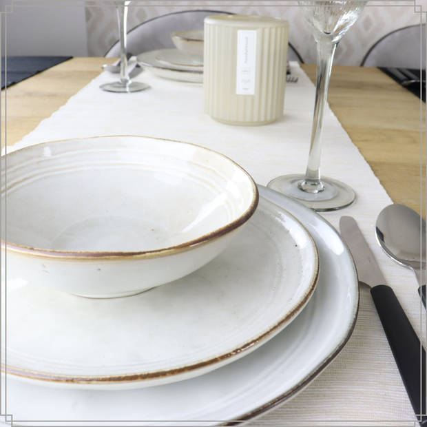 OTIX Dinerborden - Bordenset 6 Persoons - Beige - 26,5cm - Keramiek - LILY