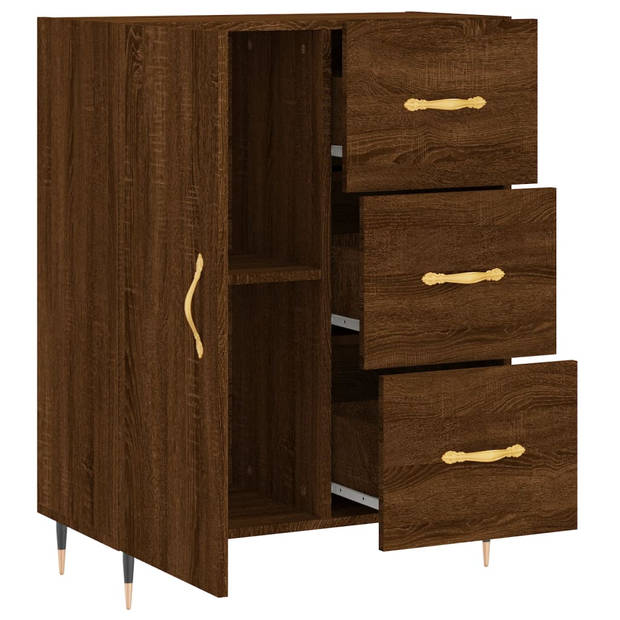 The Living Store Dressoir Vintage - Bruineiken - 69.5 x 34 x 90 cm