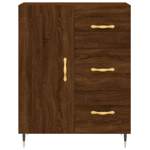 The Living Store Dressoir Vintage - Bruineiken - 69.5 x 34 x 90 cm