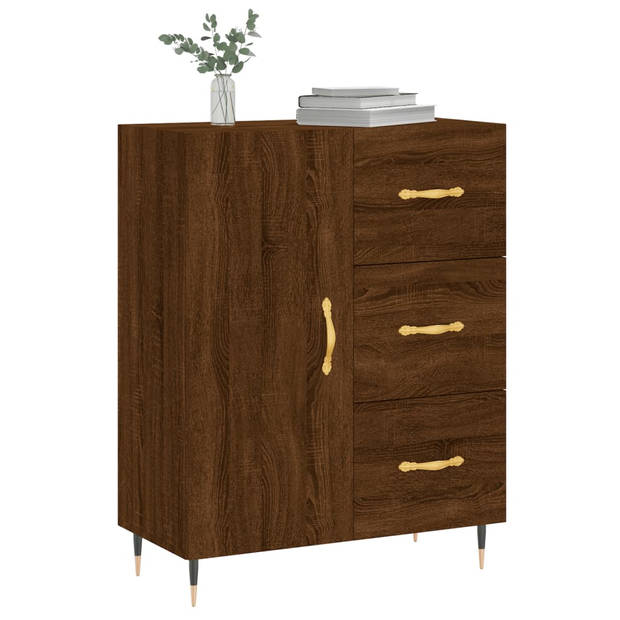 The Living Store Dressoir Vintage - Bruineiken - 69.5 x 34 x 90 cm