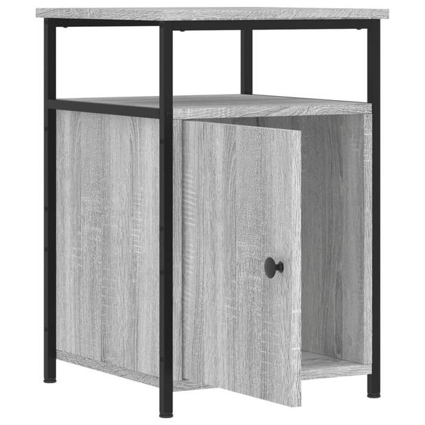 vidaXL Nachtkastjes 2 st 40x42x60 cm bewerkt hout grijs sonoma eiken