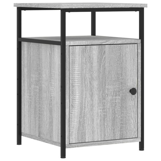 vidaXL Nachtkastjes 2 st 40x42x60 cm bewerkt hout grijs sonoma eiken