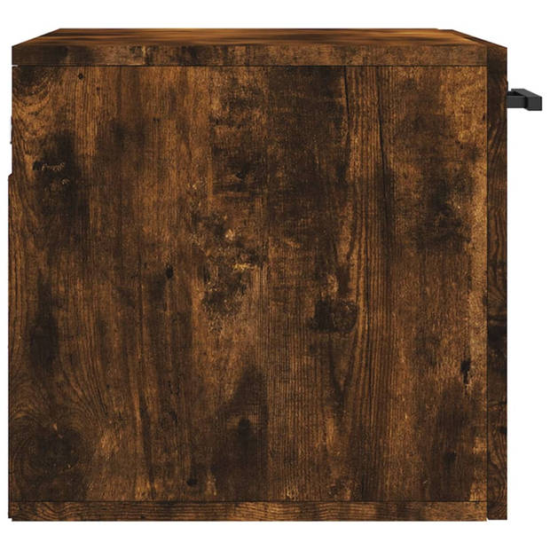 The Living Store Zwevende Wandkast - Gerookt Eiken - 60 x 36.5 x 35 cm - Duurzaam hout - Montage vereist