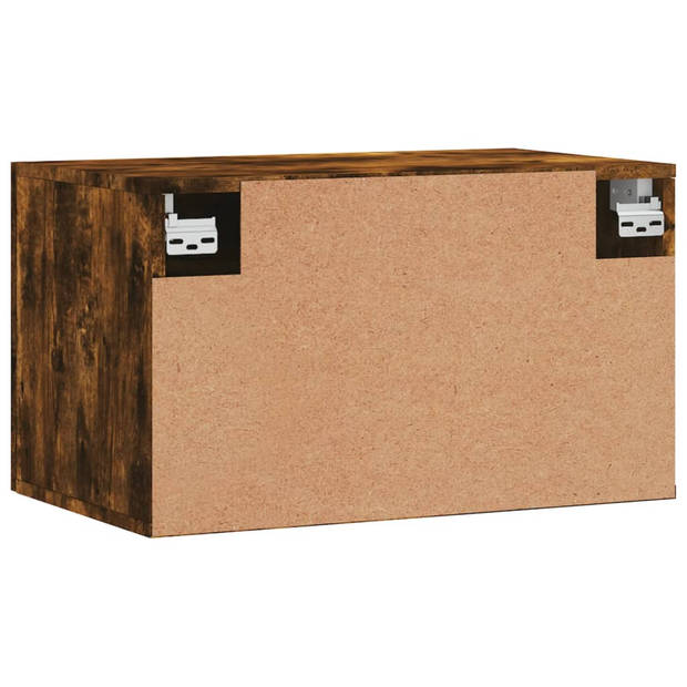 The Living Store Zwevende Wandkast - Gerookt Eiken - 60x36.5x35 cm - Duurzaam Hout