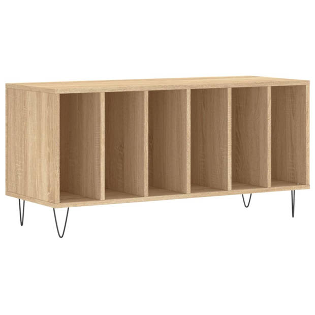 vidaXL Platenkast 100x38x48 cm bewerkt hout sonoma eikenkleurig