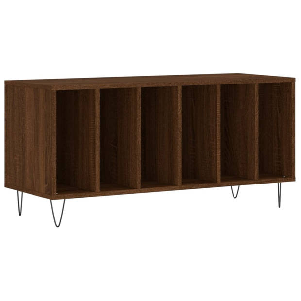 vidaXL Platenkast 100x38x48 cm bewerkt hout bruin eikenkleur