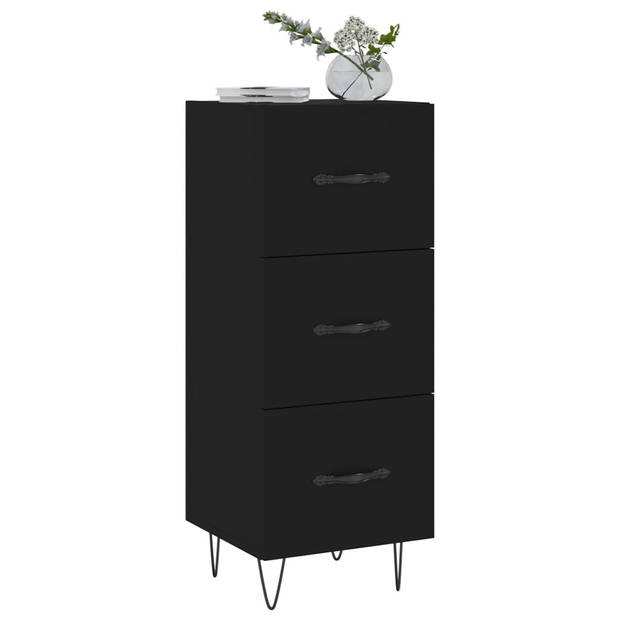 The Living Store Dressoir - Tijdloos - Bijzetkast - Afmeting- 34.5x34x90cm - Kleur- Zwart