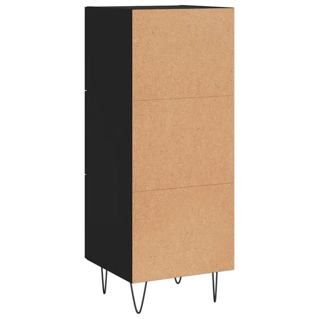 The Living Store Dressoir - Tijdloos - Bijzetkast - Afmeting- 34.5x34x90cm - Kleur- Zwart