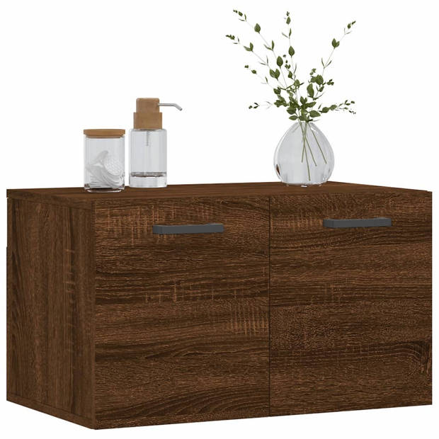 The Living Store Wandkast Bruineiken - 60 x 36.5 x 35 cm - Duurzaam - Wandgemonteerd