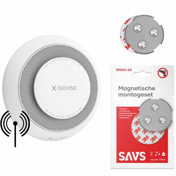 X-Sense XP01-W Koppelbare combimelder + SAVS® Montageset