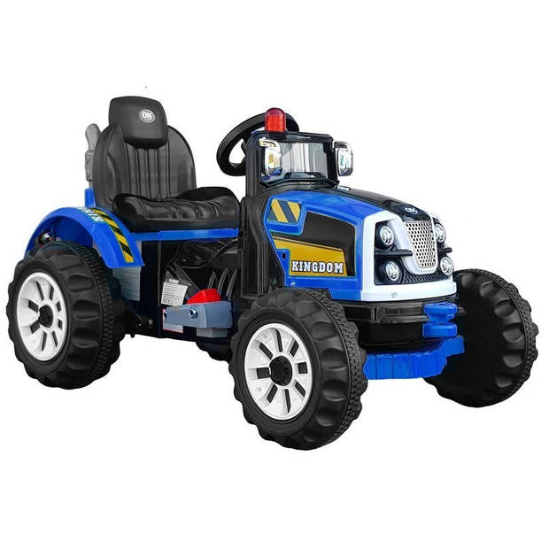 Kingdom elektrische tractor voor kinderen blauw - 2 - 5km/h - accu voertuig voor kinderen max 30kg