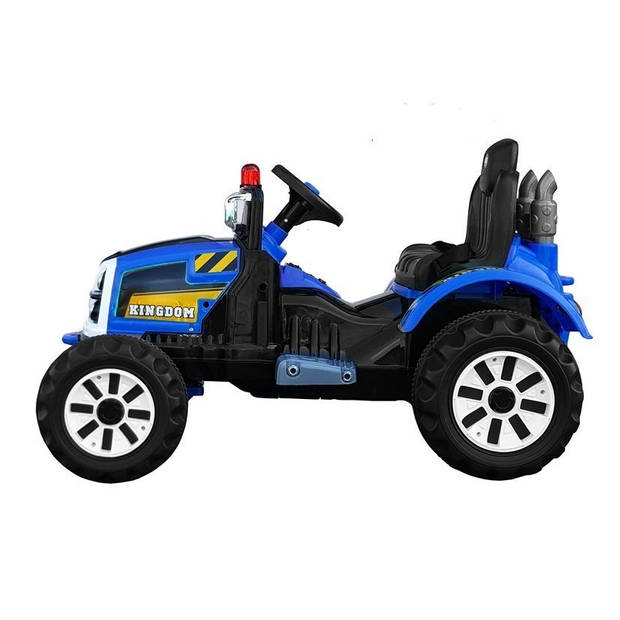Kingdom elektrische tractor voor kinderen blauw - 2 - 5km/h - accu voertuig voor kinderen max 30kg