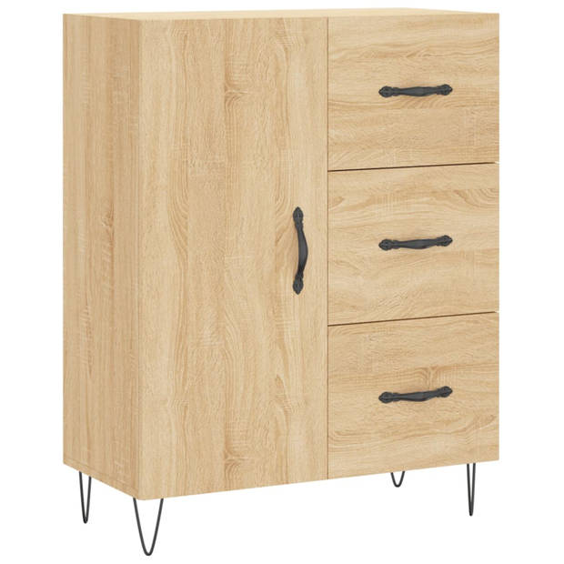 vidaXL Dressoir 69,5x34x90 cm bewerkt hout sonoma eikenkleurig