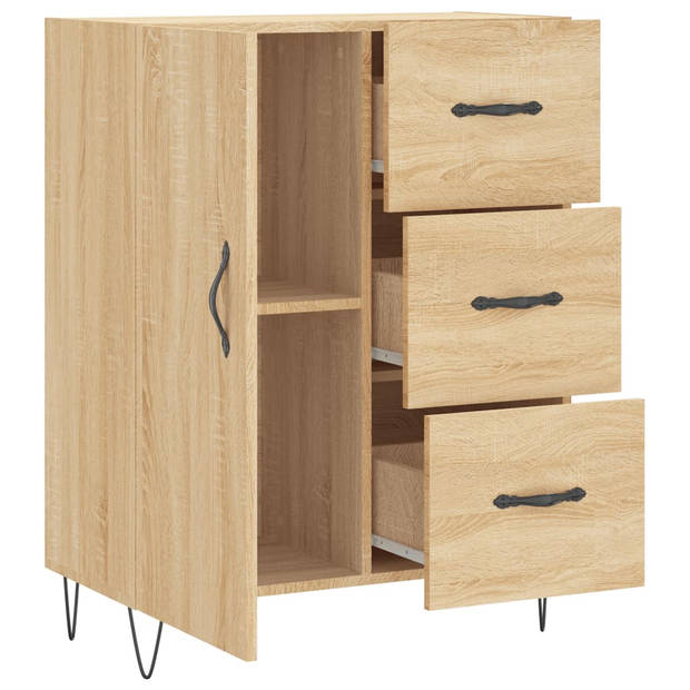 vidaXL Dressoir 69,5x34x90 cm bewerkt hout sonoma eikenkleurig