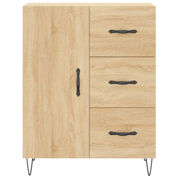 vidaXL Dressoir 69,5x34x90 cm bewerkt hout sonoma eikenkleurig