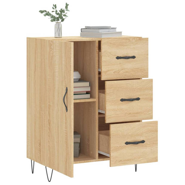 vidaXL Dressoir 69,5x34x90 cm bewerkt hout sonoma eikenkleurig