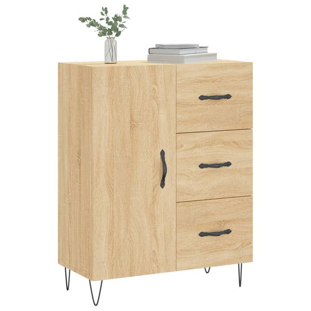 vidaXL Dressoir 69,5x34x90 cm bewerkt hout sonoma eikenkleurig