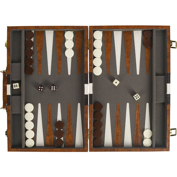 Buffalo backgammon Piping bruin 38x24 cm