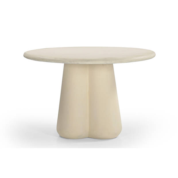 Giga Meubel - Eettafel Rond - Beige Beton Ciré - Mat Gelakt - 150x150x77cm