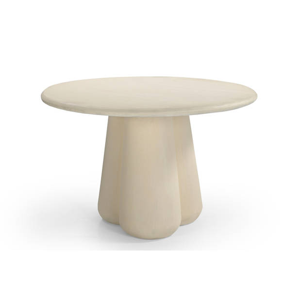 Giga Meubel - Eettafel Rond - Beige Beton Ciré - Mat Gelakt - 150x150x77cm