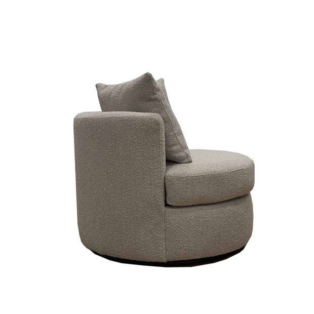 Giga Meubel - Draaifauteuil Rond - Taupe - Stof - Draaifauteuil Thony