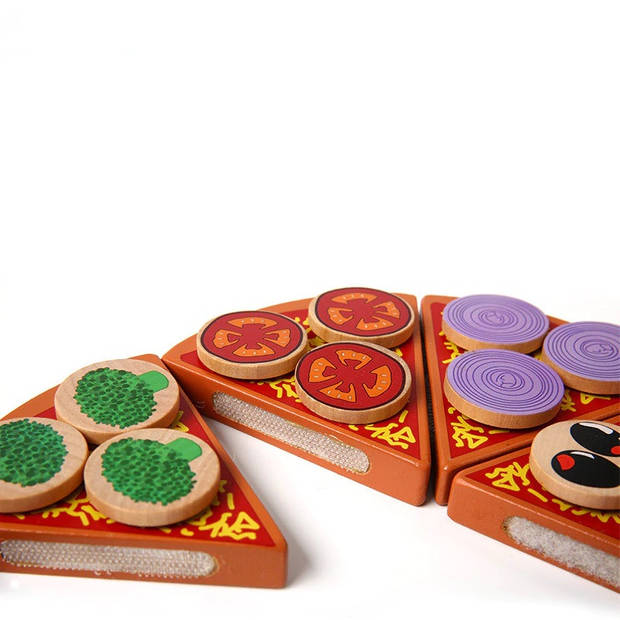 Pizza houten speelset met accessoires - pizza speelgoed - speelgoed eten - speelgoed pannenset